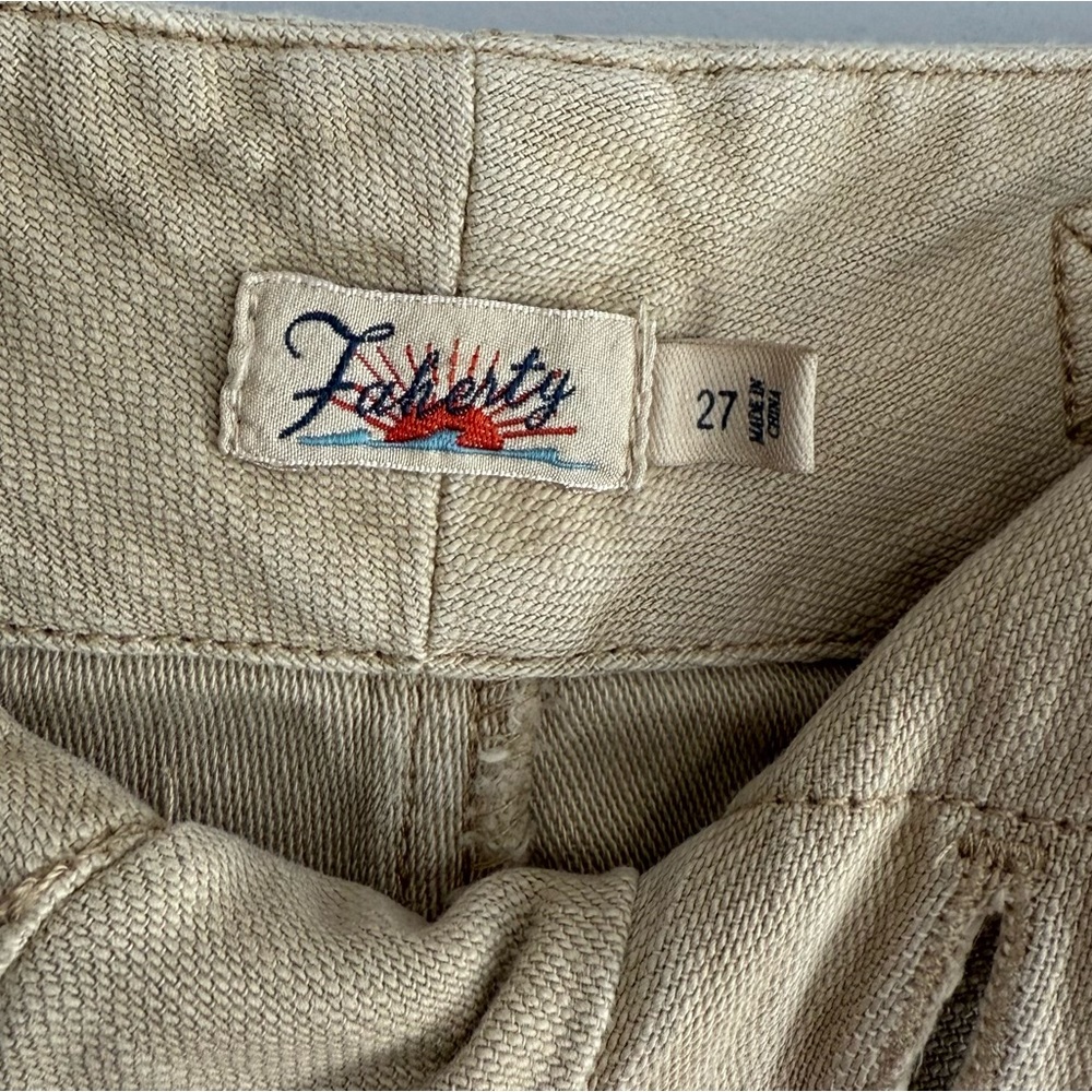 FAHERTY Stretch Surplus Pants In Safari Size 27 Beige Casual Cargo Utility Pants - Picture 8 of 16